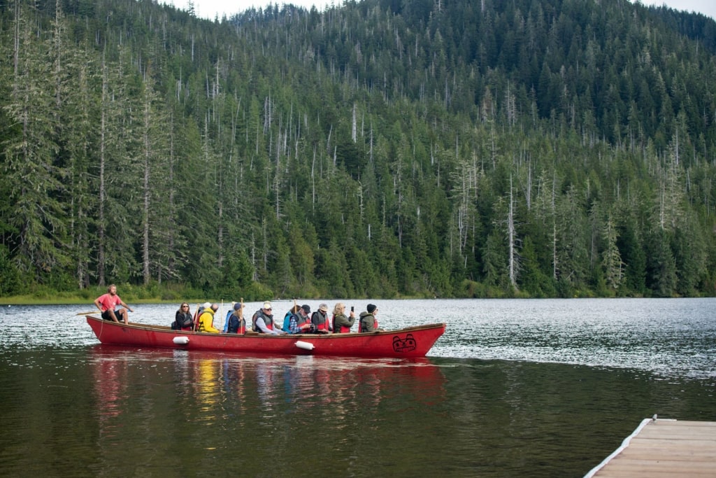 Couple on a boat excursion in Ketchikan, Alaska