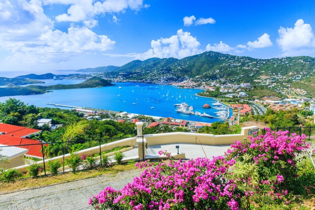 Clear blue waters and mountains of Charlotte Amalie, St. Thomas