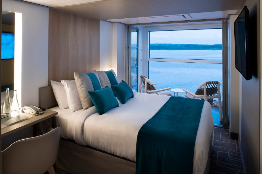 Modern interior of Single Stateroom with Infinite Veranda