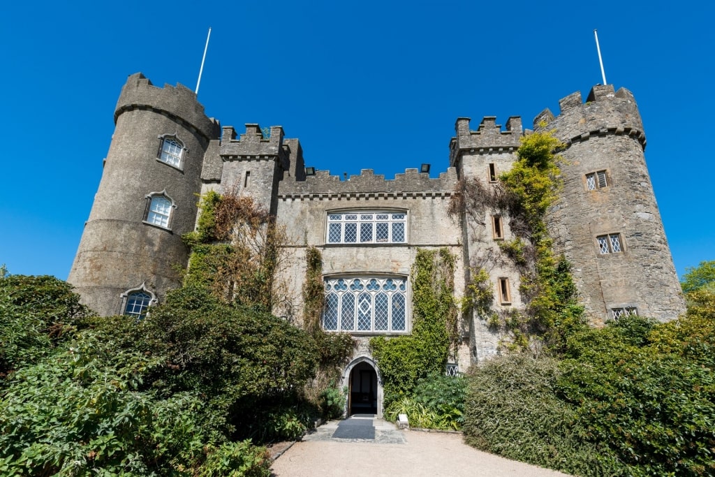 Facade of the old Malahide Castle, Ireland 