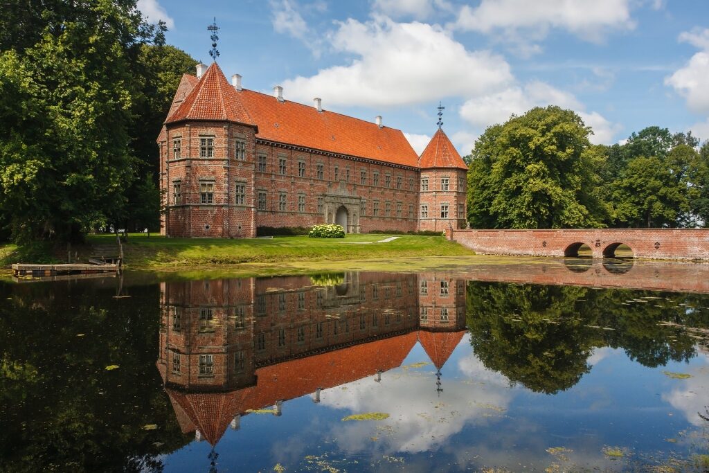 Facade of Voergaard Castle, Denmark