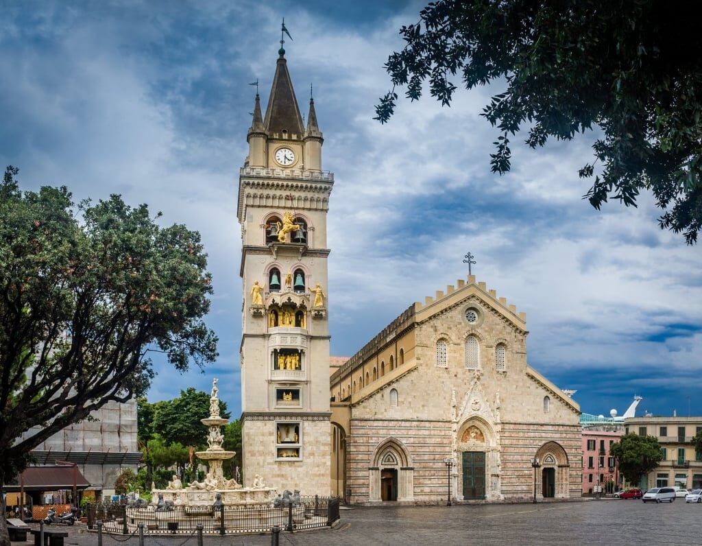 Messina Cathedral with clocktower