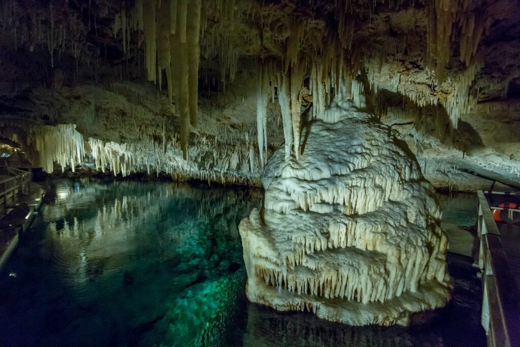 Glowing crystal cave in Bermuda