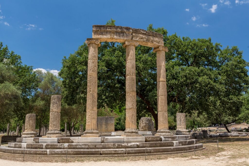 Ancient Greek ruins in Katakolon, one of the most unique places to visit in Greece