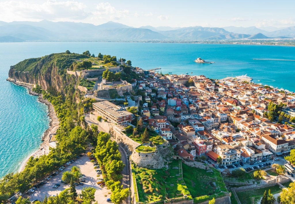 Beautiful coastline of Nafplio, Greece