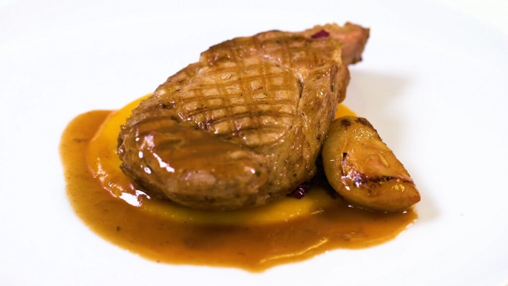 Main Restaurant's Grilled honey glazed pork chops