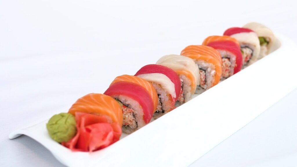 Sushi on Five's rainbow roll