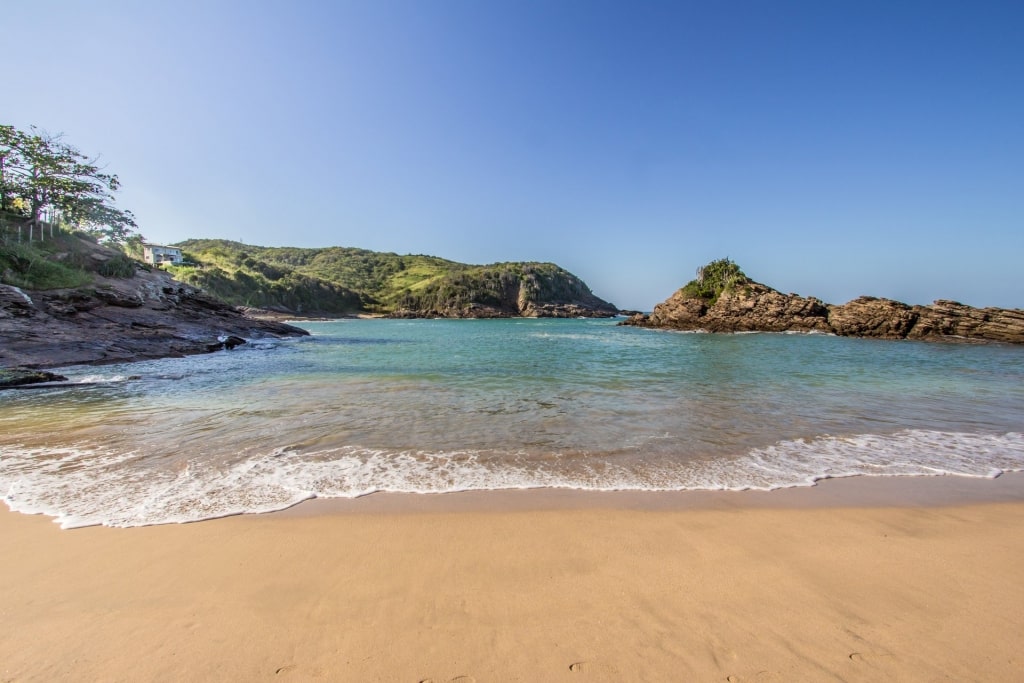 Clear waters of Geriba Beach, Brazil