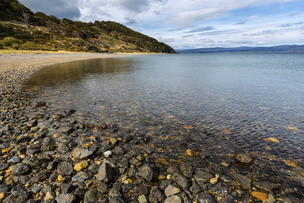 Small rocks on the shores of Playa Larga, Argentina