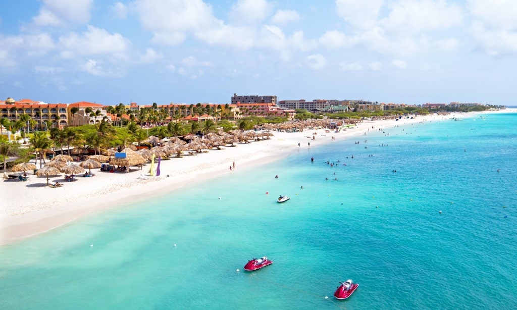 Aerial view of Eagle Beach, Aruba