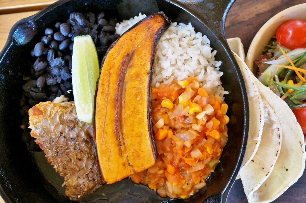 Traditional Costa Rican Casado served on a plate