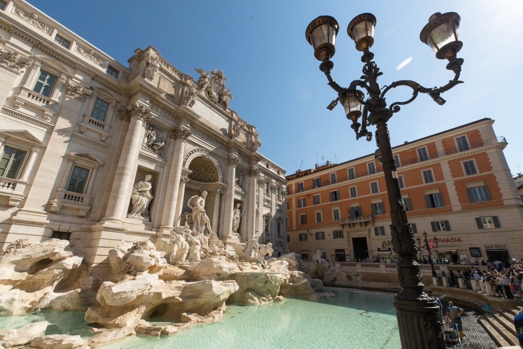 Majestic view of Trevi Fountain