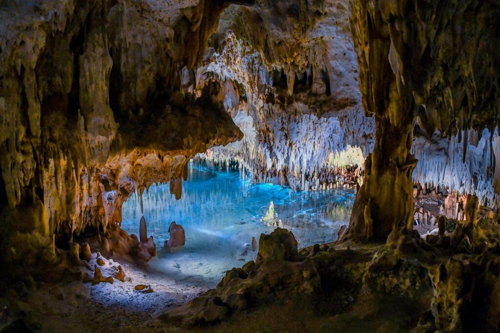 Glowing crystal cave in Grand Cayman