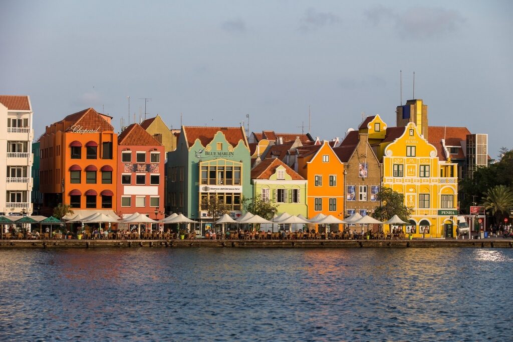 Colorful houses in Willemstad Curacao