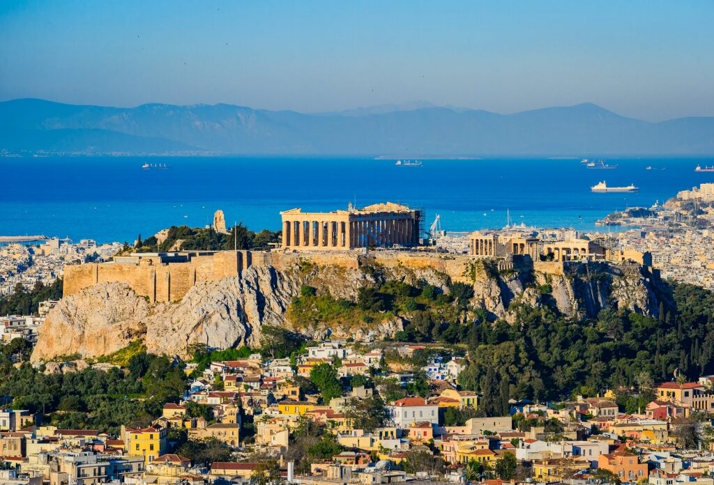 Scenic view of Athens including Parthenon Temple