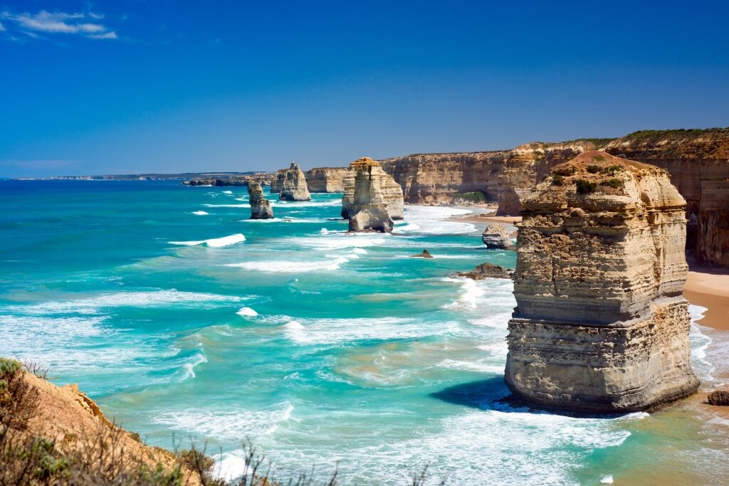 Natural rock pillars of Twelve Apostles, Australia 