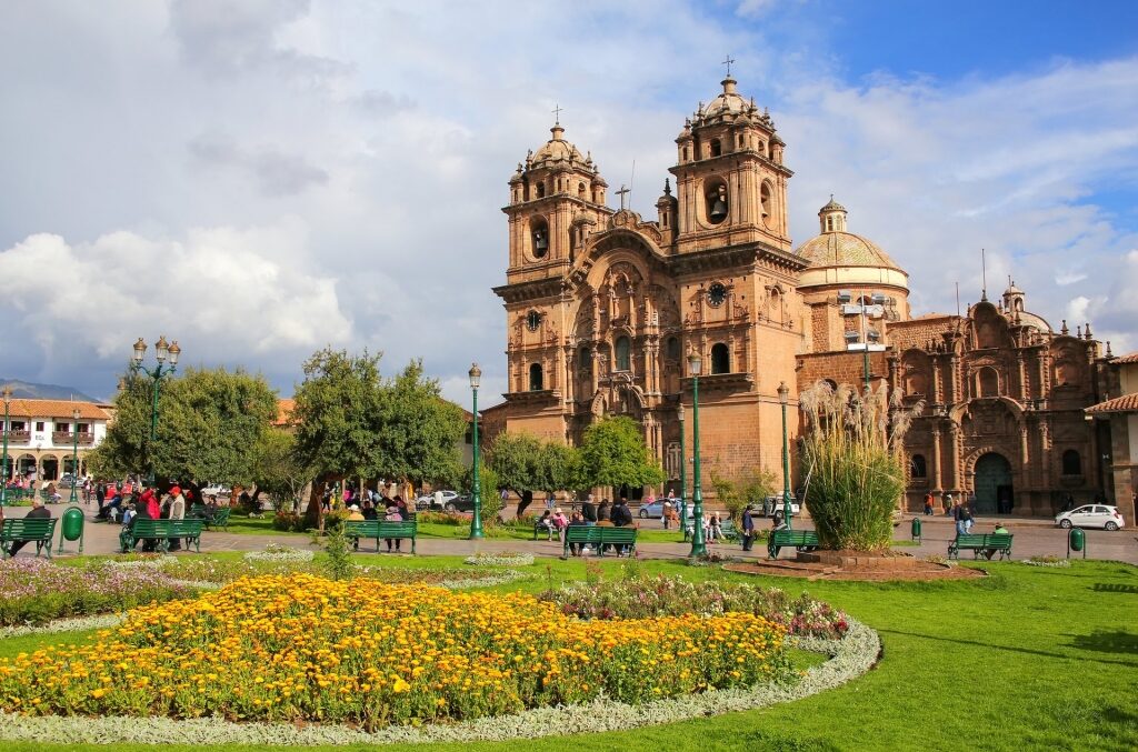 Historic Cusco cathedral amidst city square