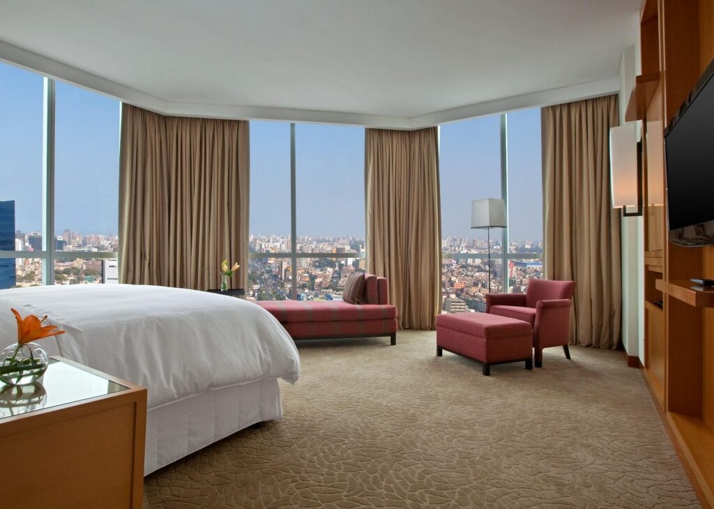 Luxurious interior of Westin, Lima with an overlooking view