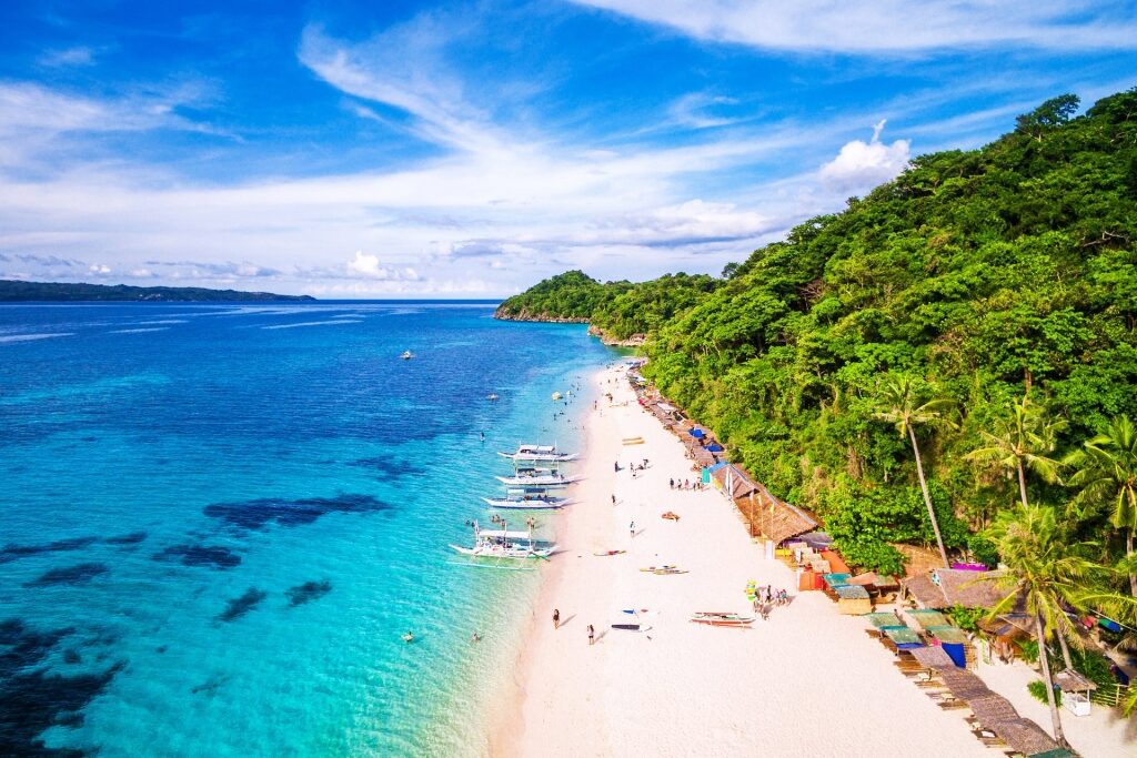 Scenic shoreline of Puka Beach, one of the best beaches in Southeast Asia