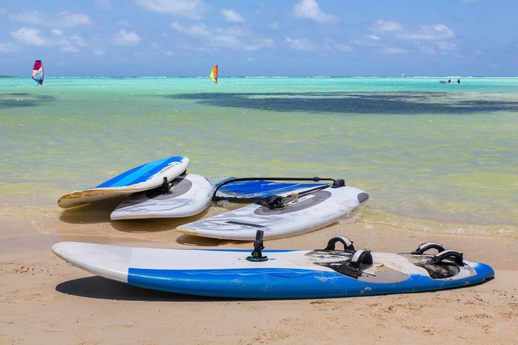 Windsurf boards in Sorobon Beach, Bonaire