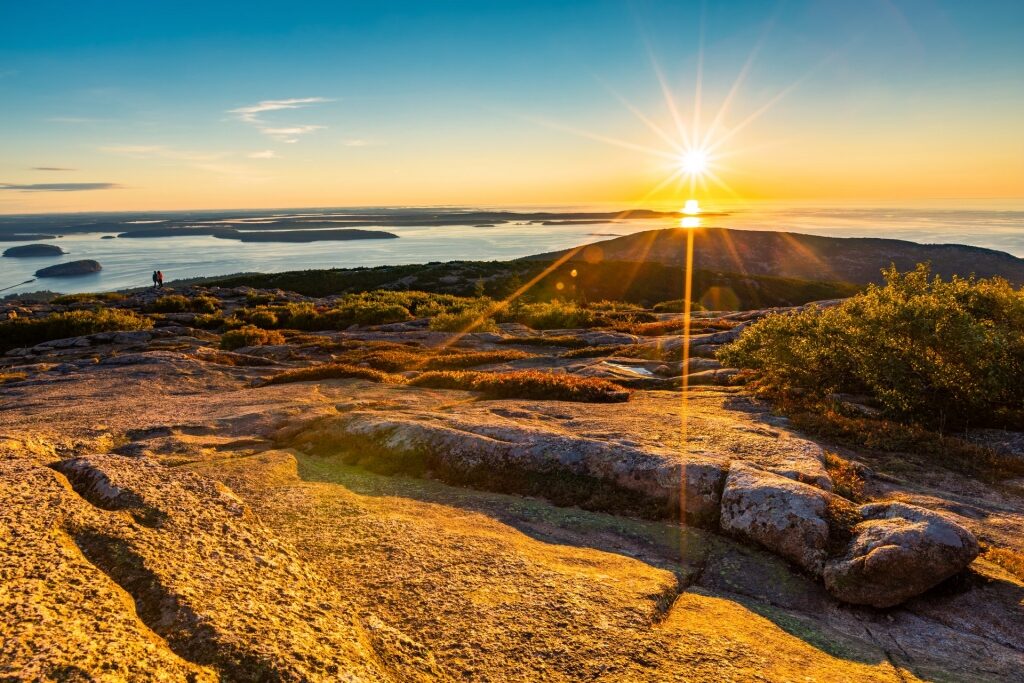 Sunrise from Cadillac Mountain, one of the best hikes in New England