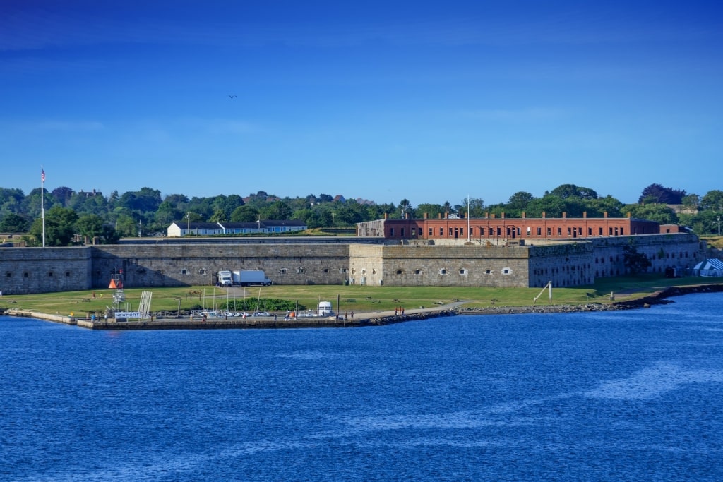 Historical coastal site of Fort Adams