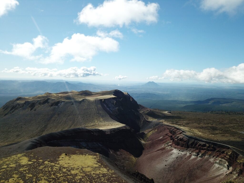 View of volcanic mountain of Tarawera