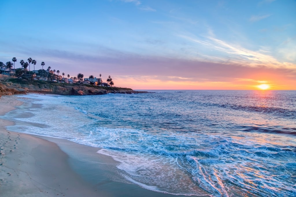 La Jolla beach at sunset