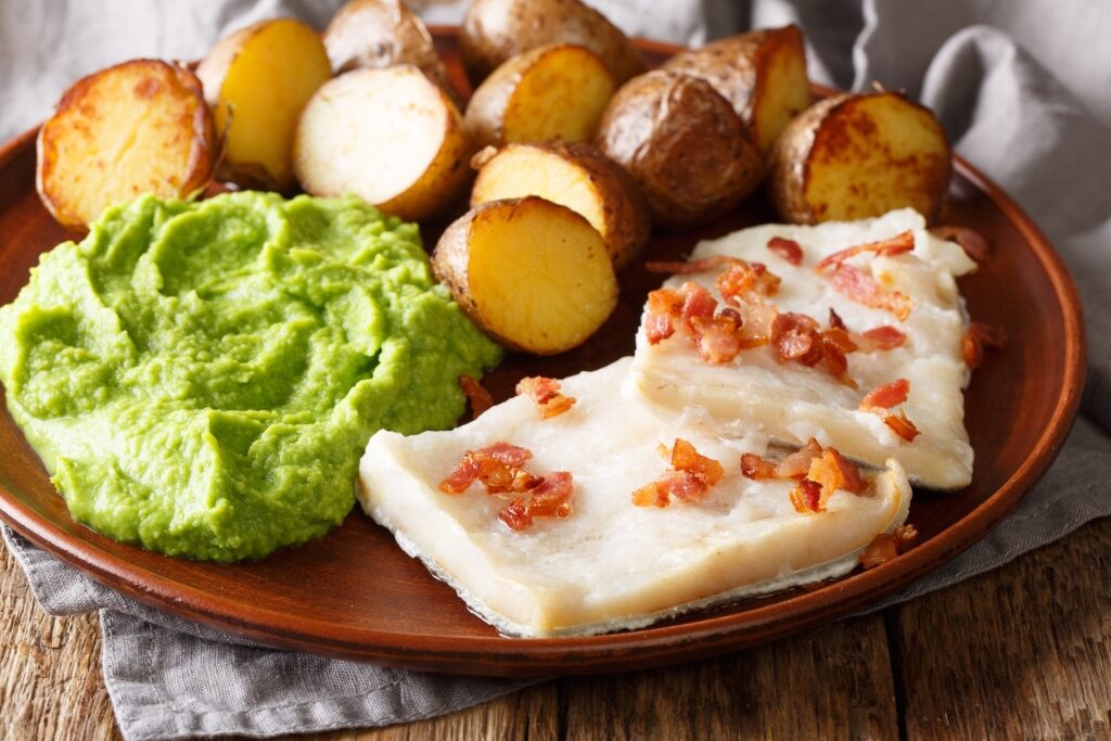 Lutefisk with potatoes on the side