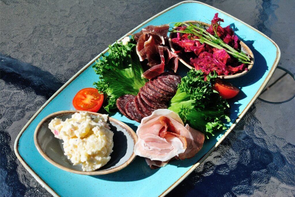 Platter of spekemat with cured meats