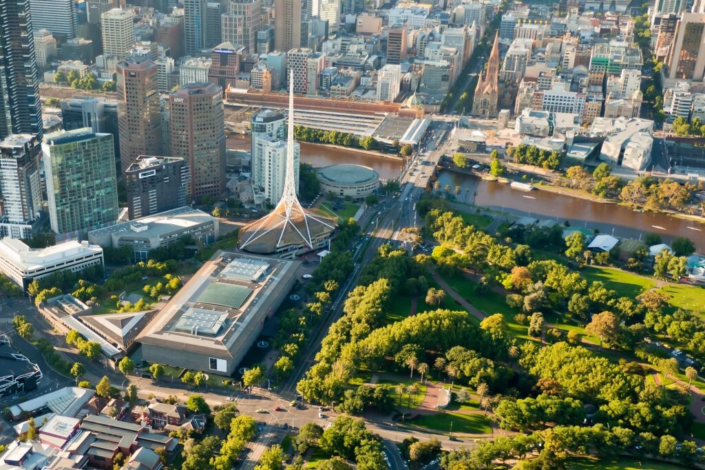 Aerial view of National Gallery of Victoria, Melbourne