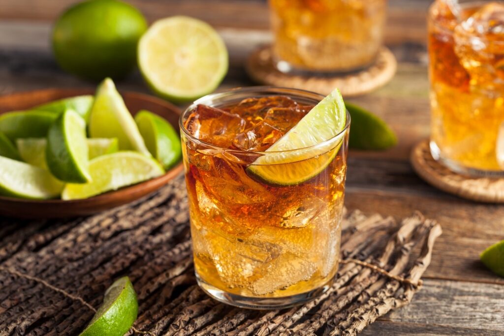 Popular Dark and Stormy Rum in a glass