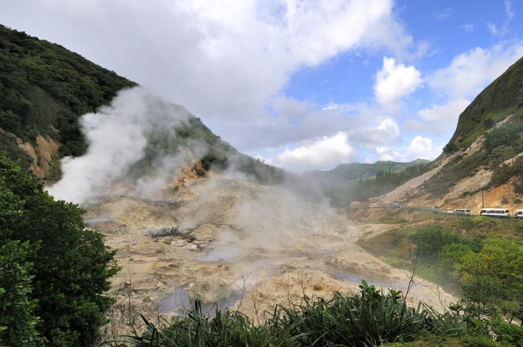 Unique drive-in volcano in St. Lucia