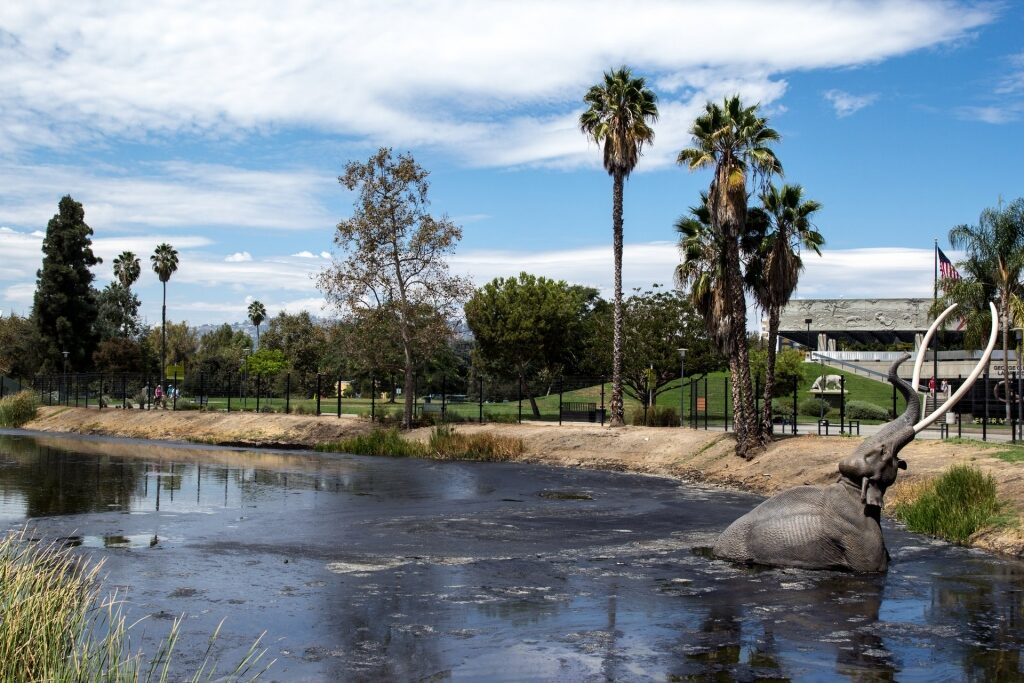 La Brea Tar Pits, one of the unique places to visit in California