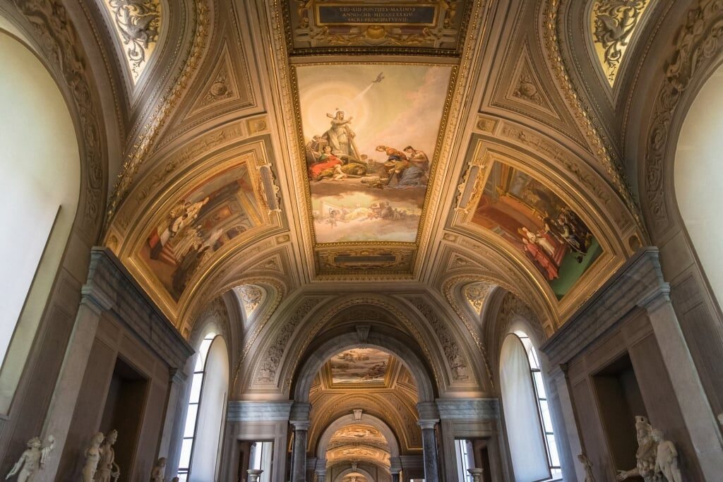 Paintings on the ceiling of Sistine Chapel