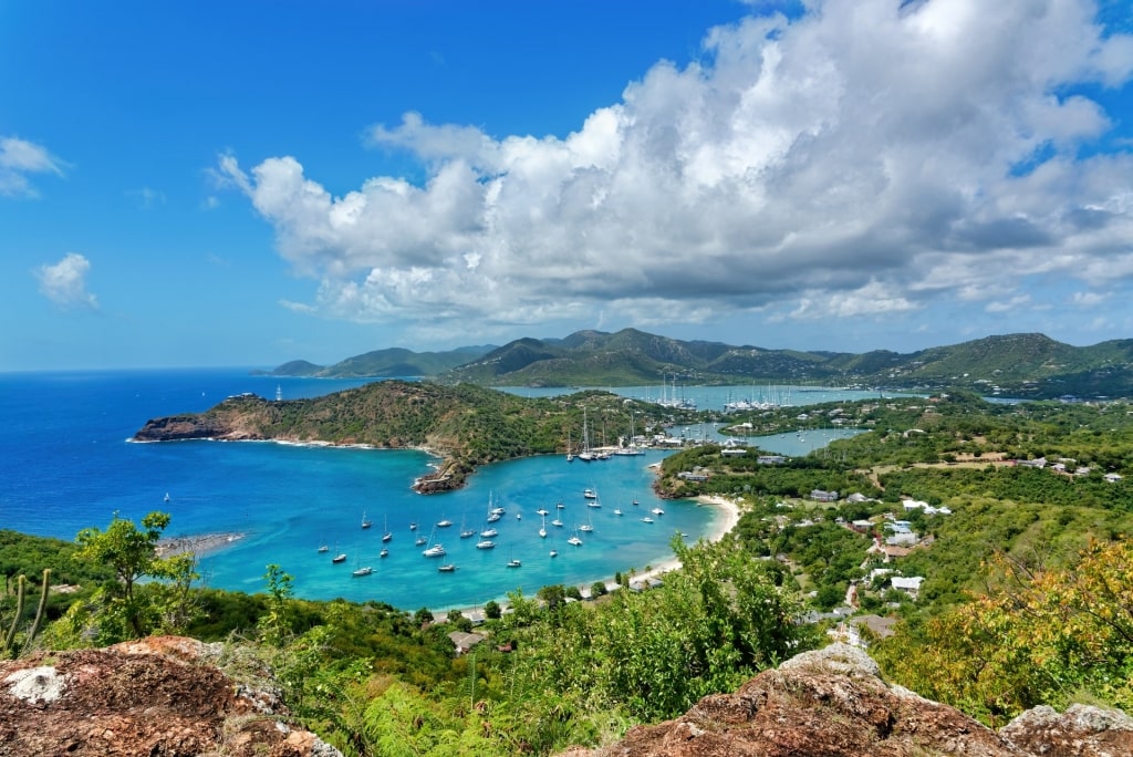 Aerial view of Nelson’s Dockyard, Antigua