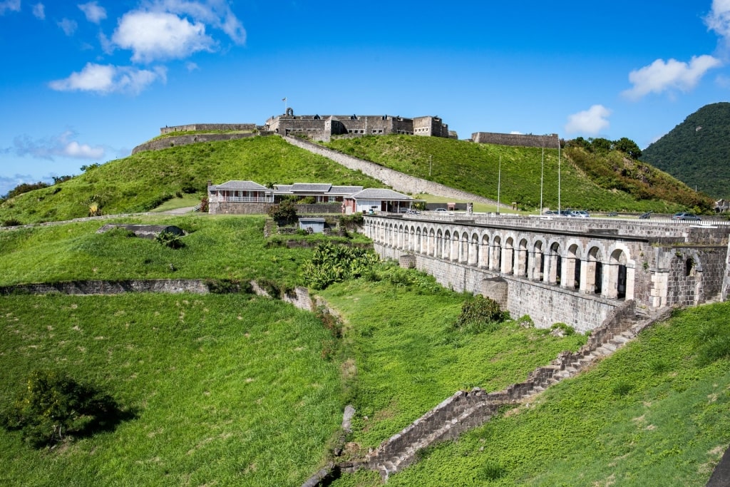 Brimstone Hill Fortress National Park in St. Kitts, one of the best Caribbean islands for families