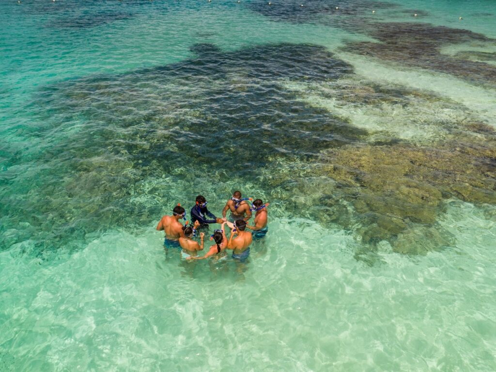People snorkeling in Antigua