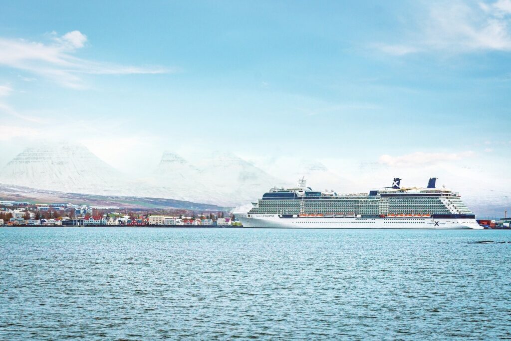 Celebrity Eclipse sailing in Iceland