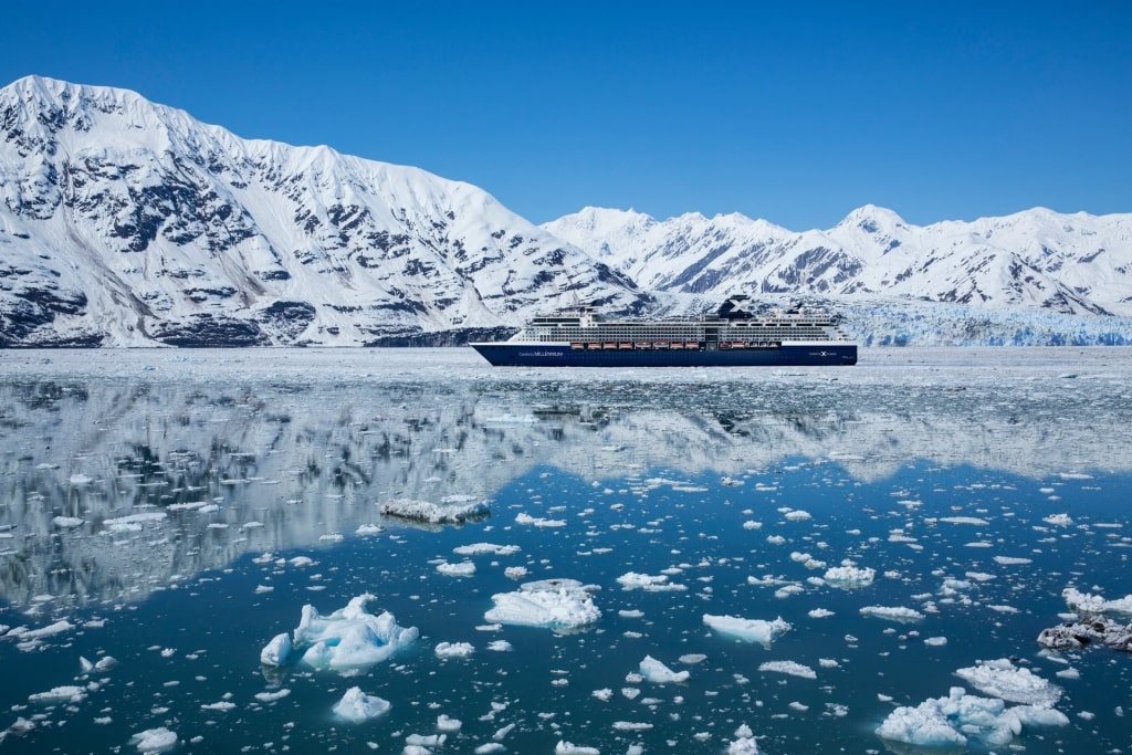 Celebrity Millennium sailing along Hubbard Glacier