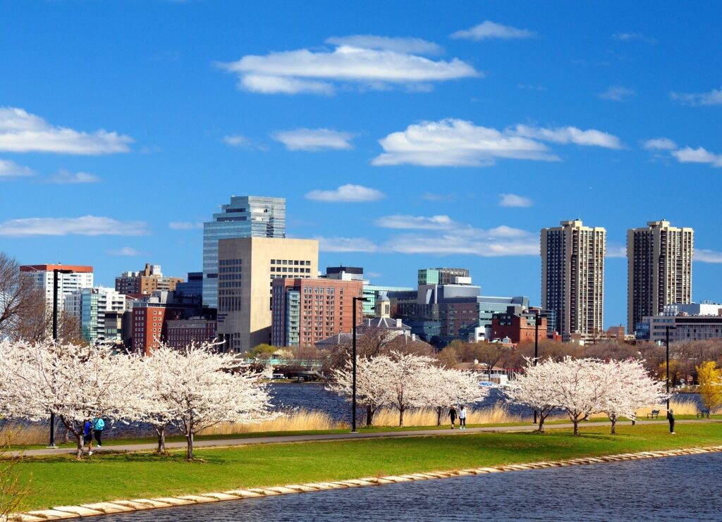 Beautiful walkway along Charles River