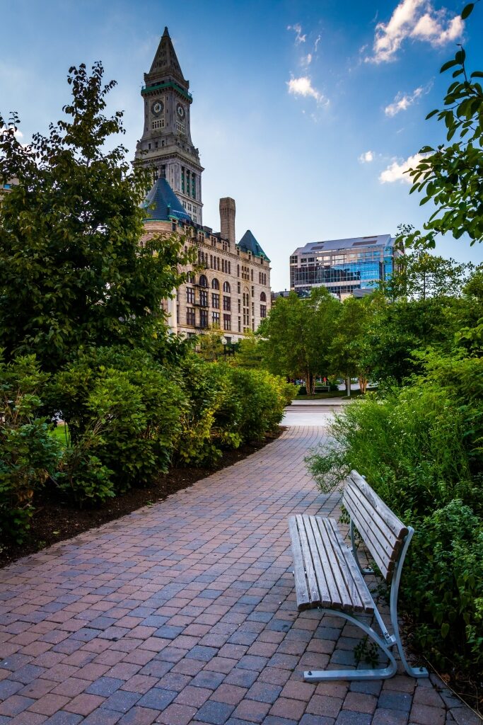 Lush trail of Rose Fitzgerald Kennedy Greenway