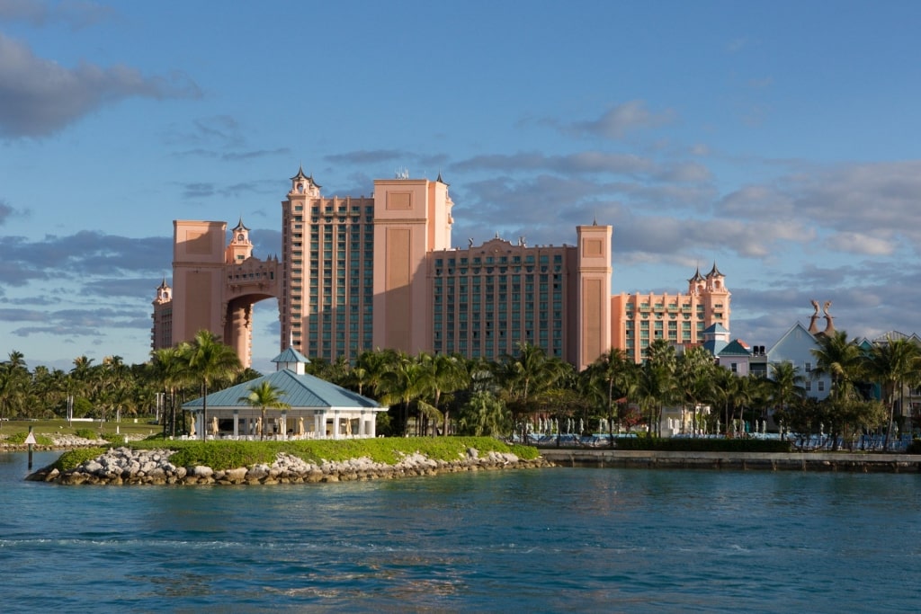 Scenic view of resort hotel Paradise Island Atlantis Resort