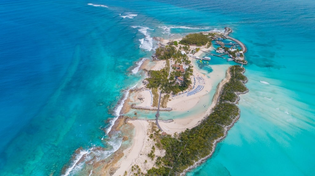 Aerial view of Blue Lagoon Island