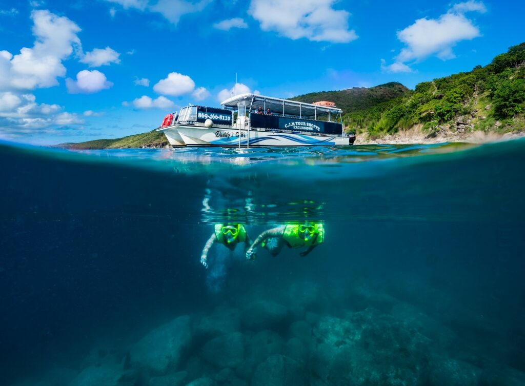 People snorkeling in St. Kitts