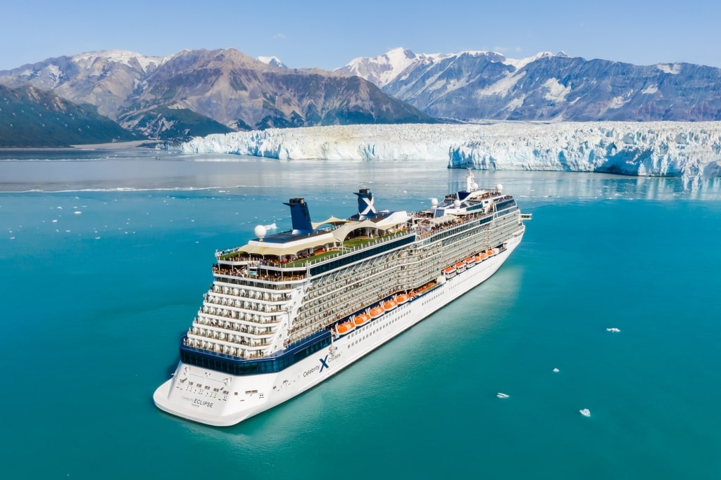 Celebrity cruising towards Hubbard Glacier