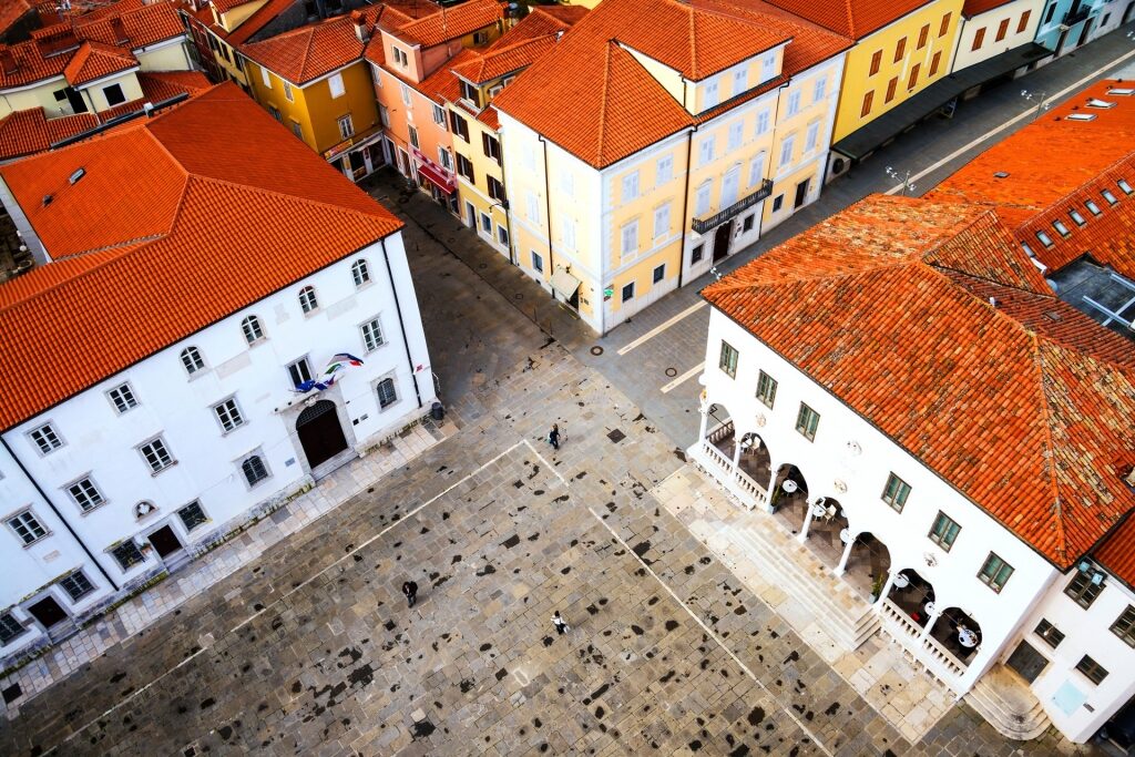 Aerial view of Central Square in Koper