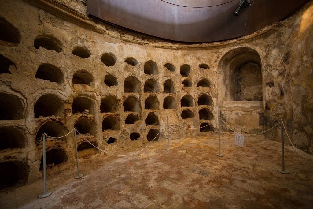 Relics in historical site of Punic Wall