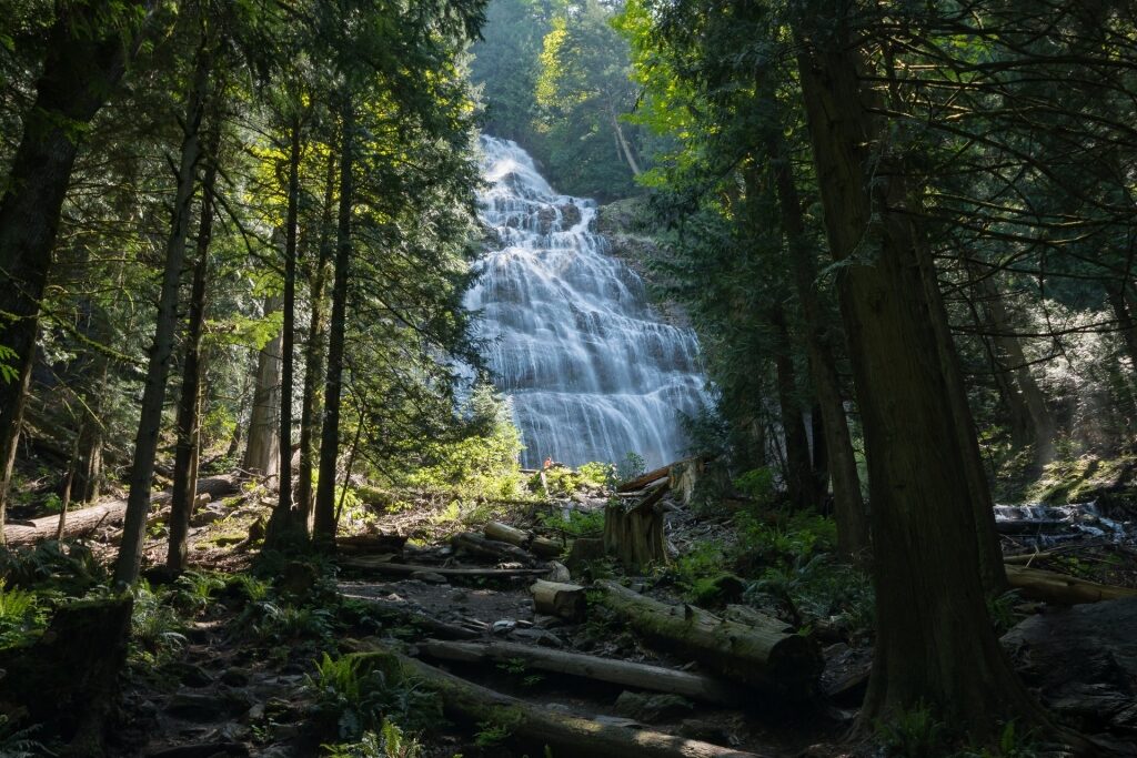 Vancouver nature with view of Bridal Veil Falls Provincial Park
