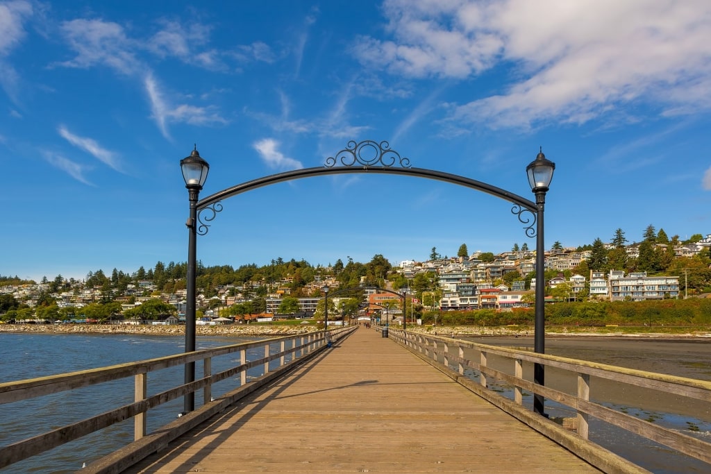 Walkway in White Rock Beach and Pier